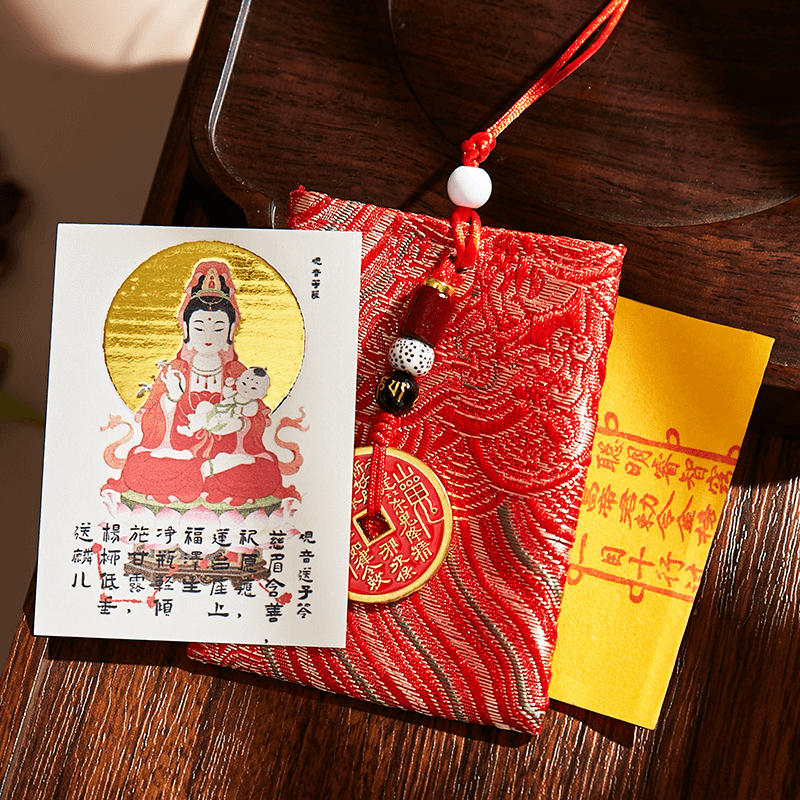 Songzi Guanyin Fertility Blessing Card - Chinese Goddess of Childbirth & Pregnancy