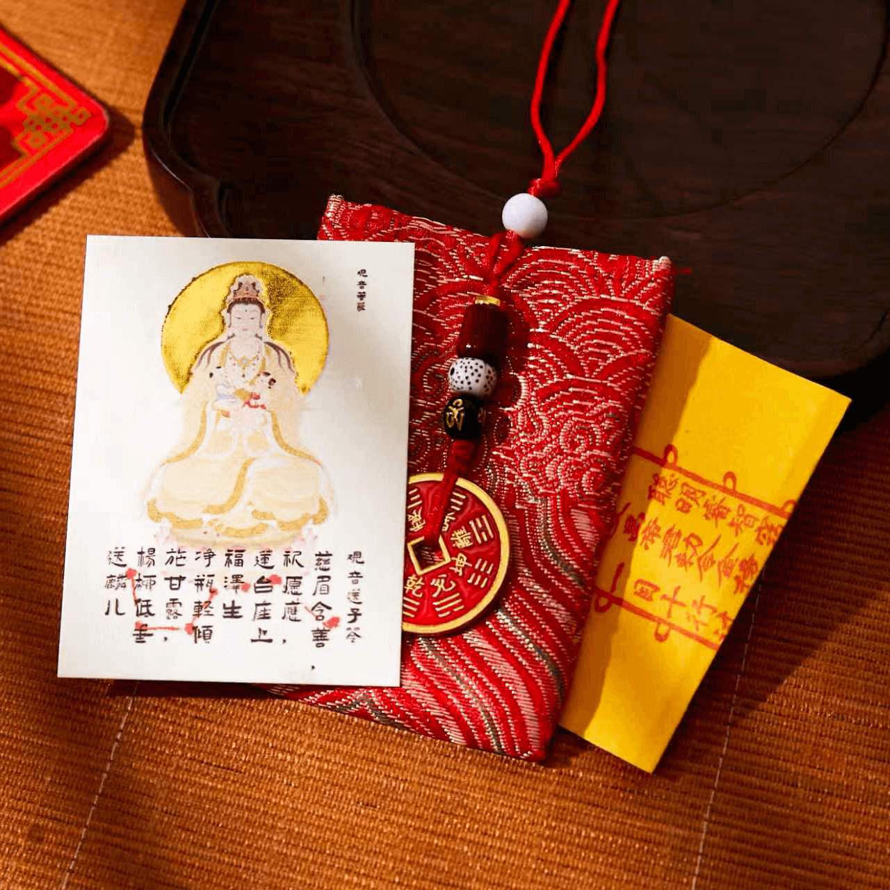 Songzi Guanyin Fertility Blessing Card - Chinese Goddess of Childbirth & Pregnancy